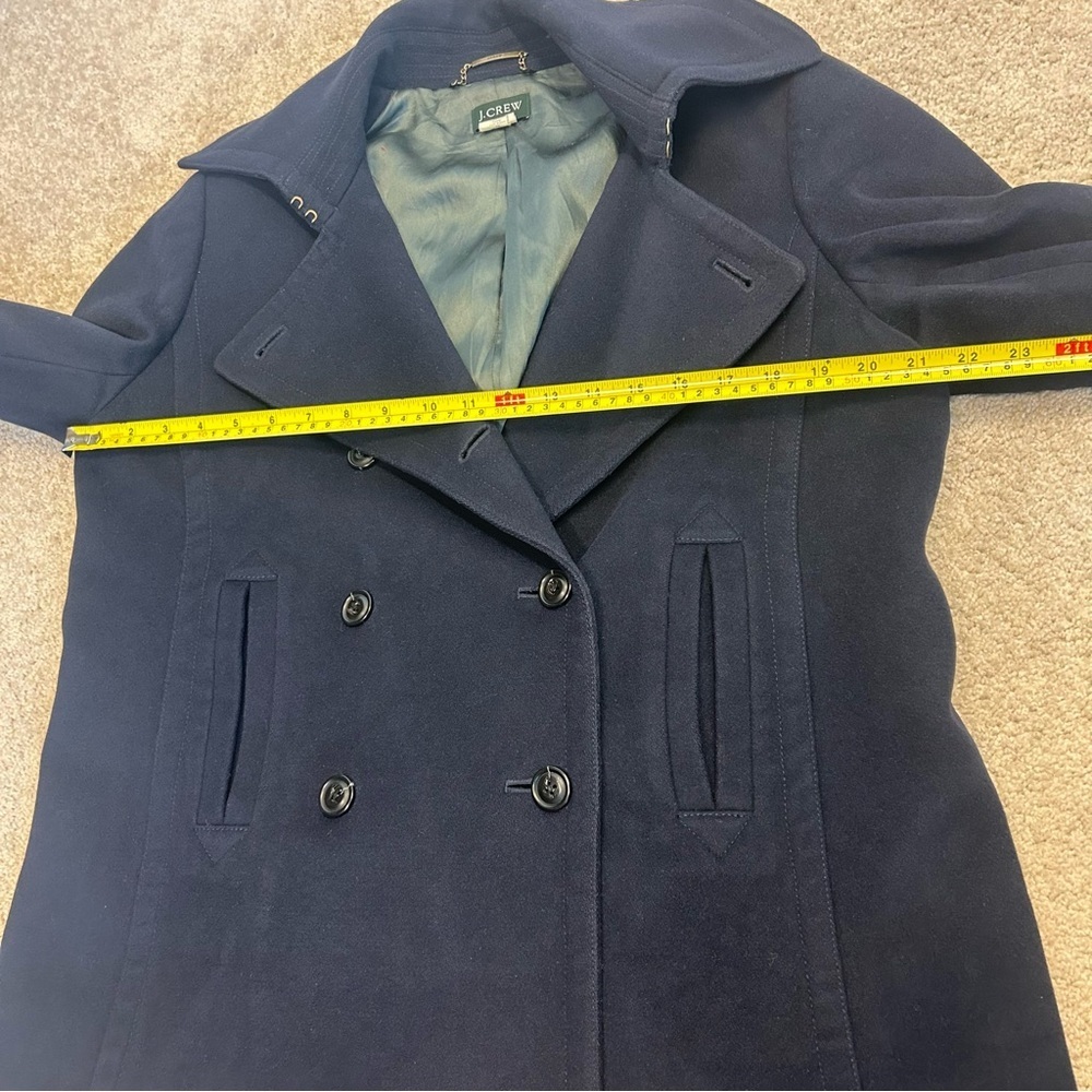 J.Crew Navy Blue Double Breasted Wool Peacoat Jacket Women’s TXL - Picture 12 of 14